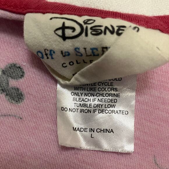 Disney Nite Nite Munkie Munkie Mickey Mouse Pink Night Gown Size Large - Picture 5 of 7